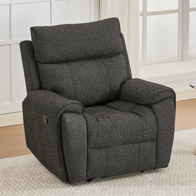 Soft Linen Fabric Manual Recliner Chair, Single Oversized Reclining Armchair for Living Room, Bedroom, Apartment & Small Media Room