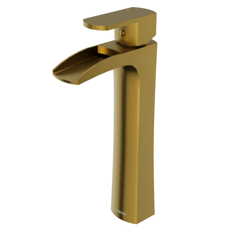 Kassel Vessel Sink Faucet Single-handle Bathroom Faucet with Drain Assembly, Gold