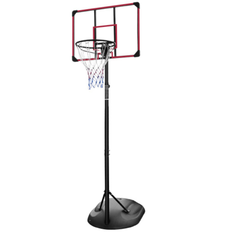 Portable Full-Size Basketball Hoop, Black/Red