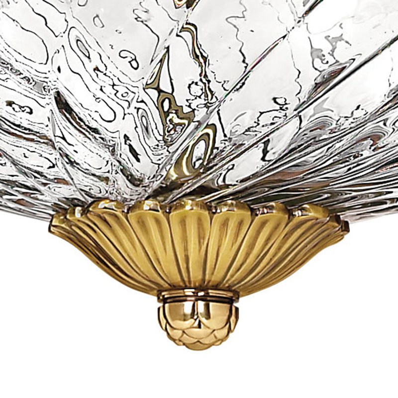 Plantation Flushmount Light , Burnished Brass
