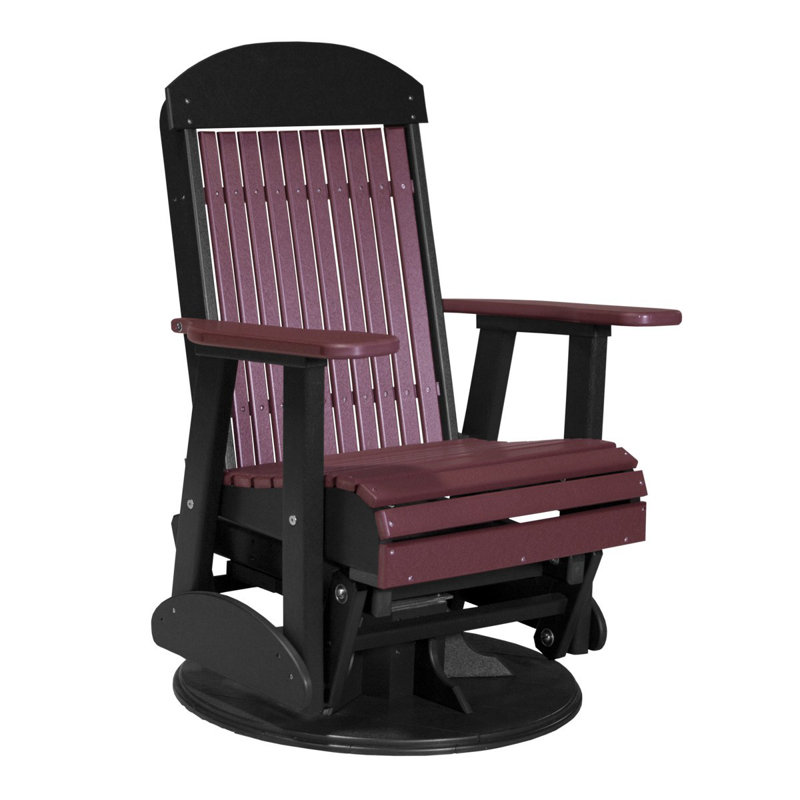 Fauteuil oscillant pivotant adirondack Tanuja, Bois de cerisier / noir