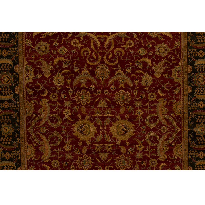 Wool Oriental Area Rug in Red/Green