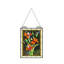 Panneau de fenêtre floral orange Tiffany