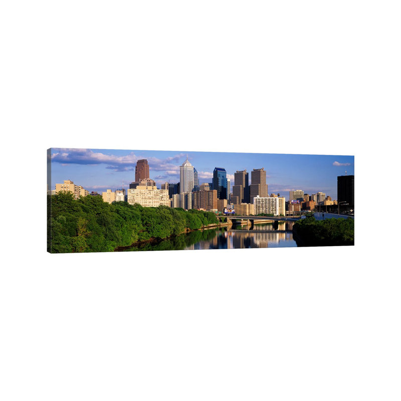 Philadelphia PA - Wrapped Canvas Panoramic Print, 121.92 cm H x 40.64 cm W x 3.175 cm D