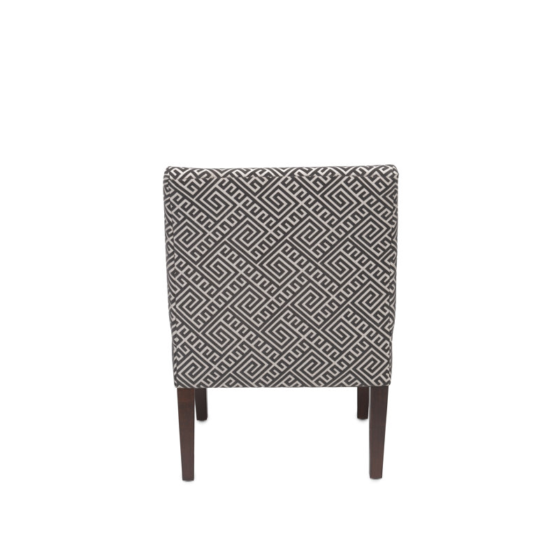 Lonara Upholstered Slipper Chair, Black/Cream/Gray 100% Polyester