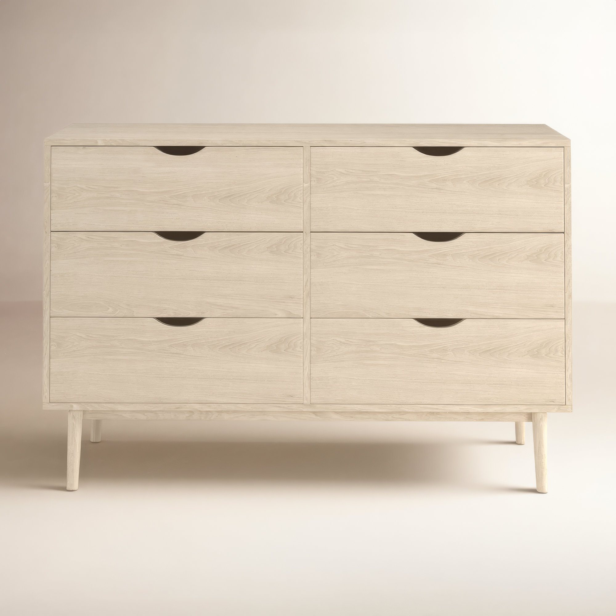 Indra 6 - Drawer Dresser, White Wash