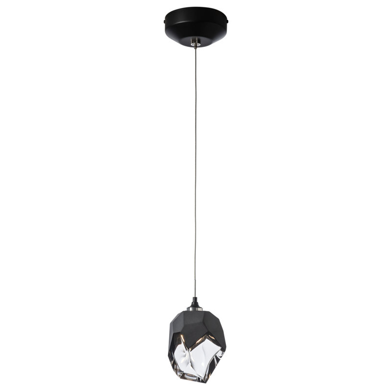 Luminaire suspendu géométrique à 1 lumière Chrysalis, Noir, Noir