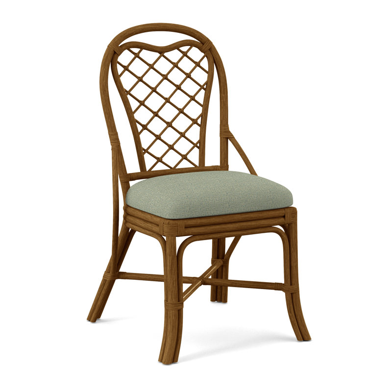 Trellis Back Side Dining Chair, Eggshell Crypton Performance; 0884-93, Havana