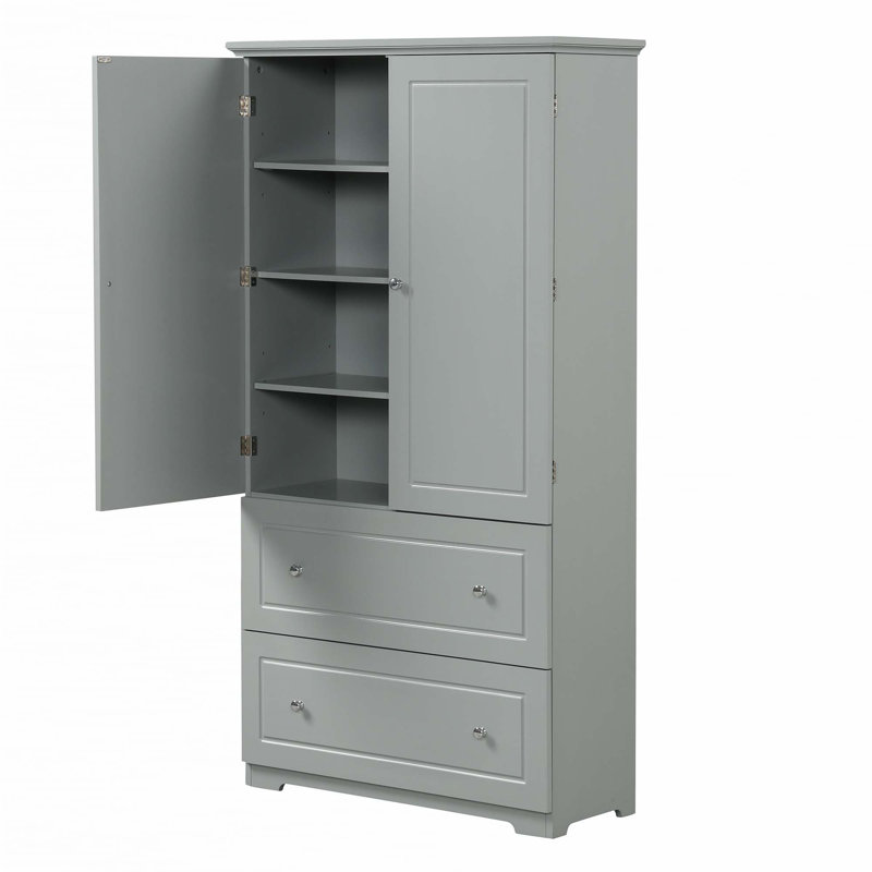 Wide Bathroom Storage Cabinet With Adjustable Shelves