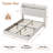Floating Bed Frame With RGB LED Lights & Charging Station-533037020-533037019