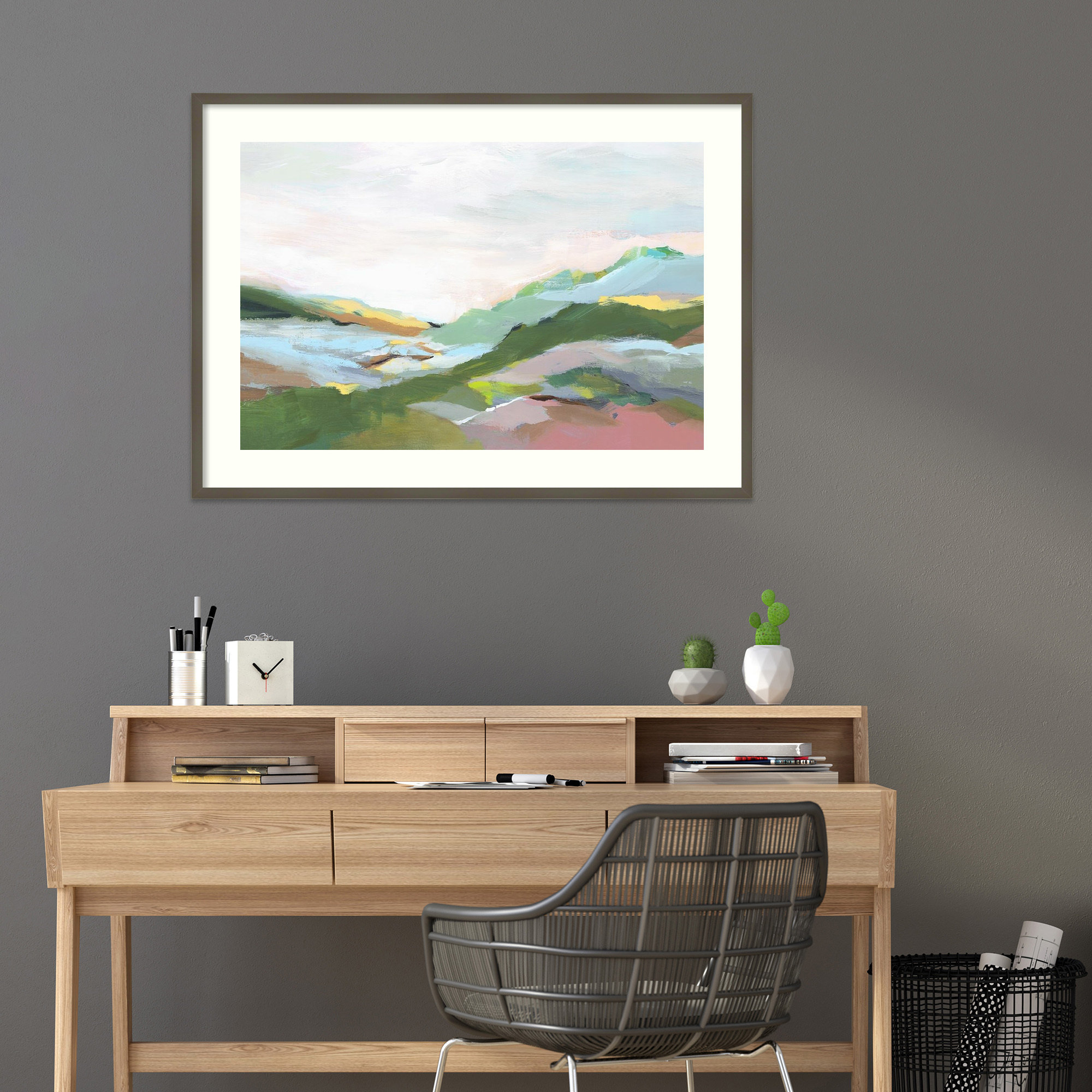 Highland I by Isabelle Z, 13" H x 18" W, Gray Framed Paper
