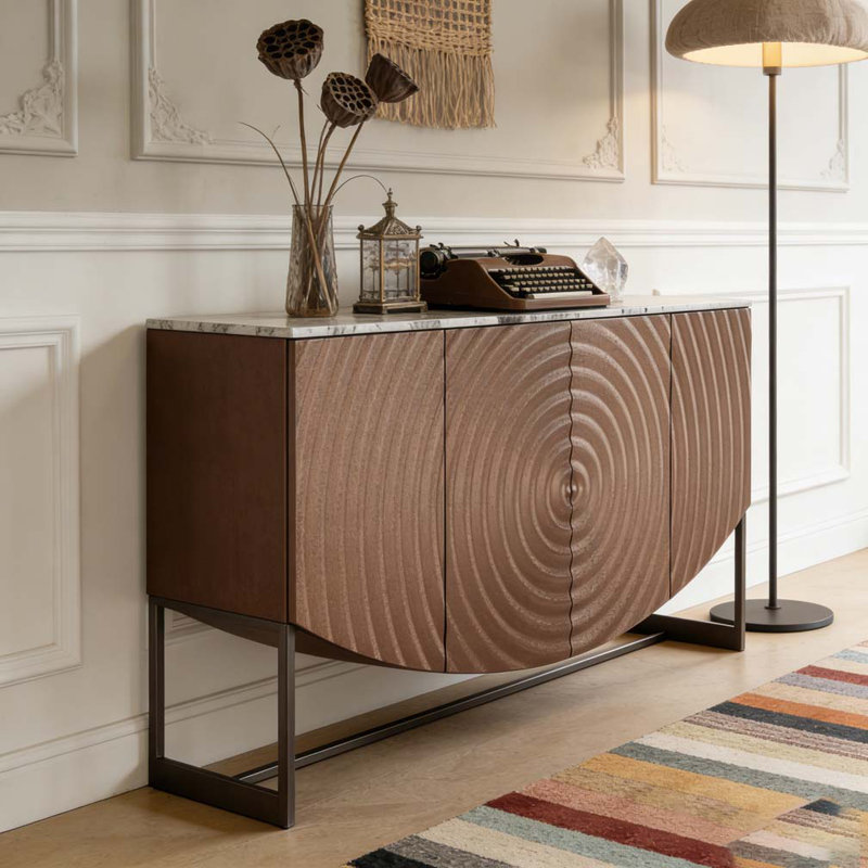 3 D wave texture sideboard