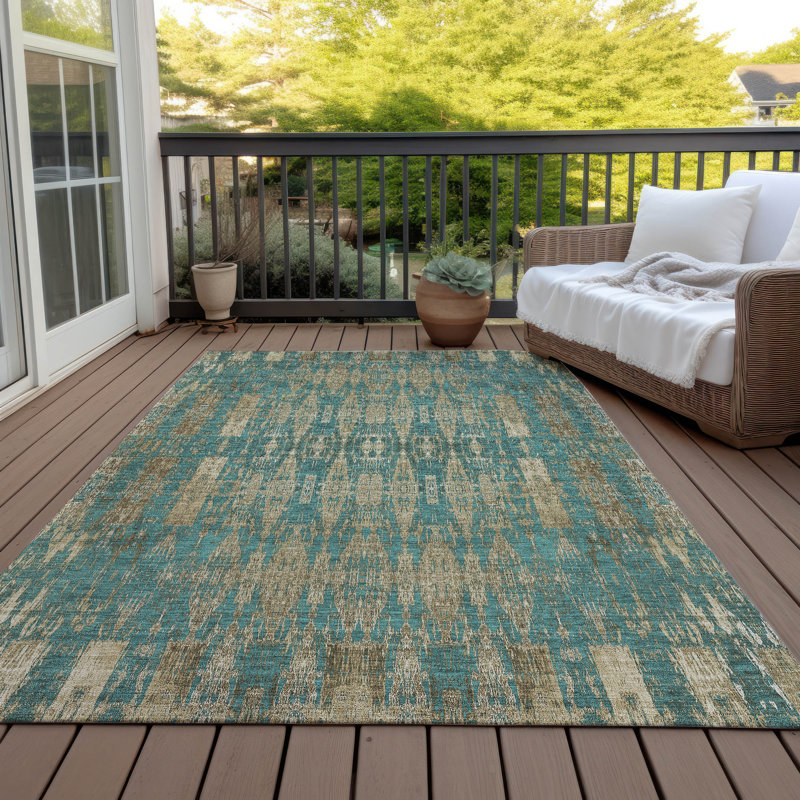 Tapis intérieur / extérieur Loreen avec envers antidérapant, Rectangle de 10 pi x 14 pi