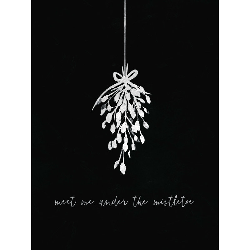 " Black White Mistletoe Solid ", 16" H x 12" W  