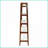 5-Shelf Mid-Century Bookcase | Off-White &amp; Pecan | Solid Wood Frame