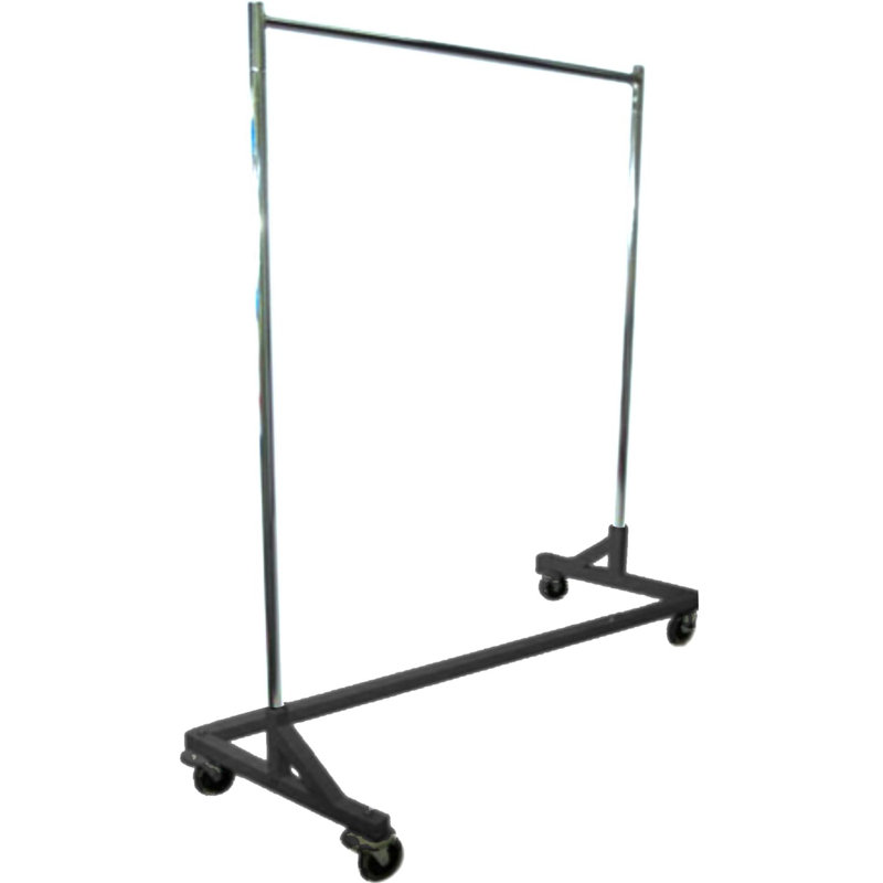 63.5'' Metal Rolling Industrial Pipe Clothing Rack, Black