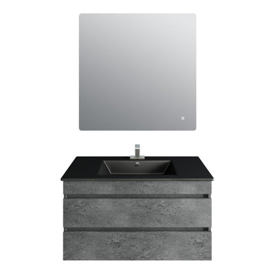 35.118'' Single Bathroom Vanity with Stone Top