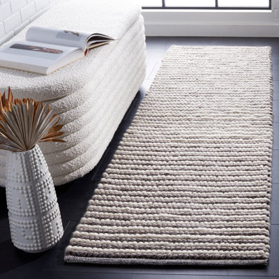 Tapis ivoire / brun foncé fait à la main Cleodora