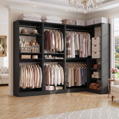 Closet System with Hanging Rods, Corner Wardrobe