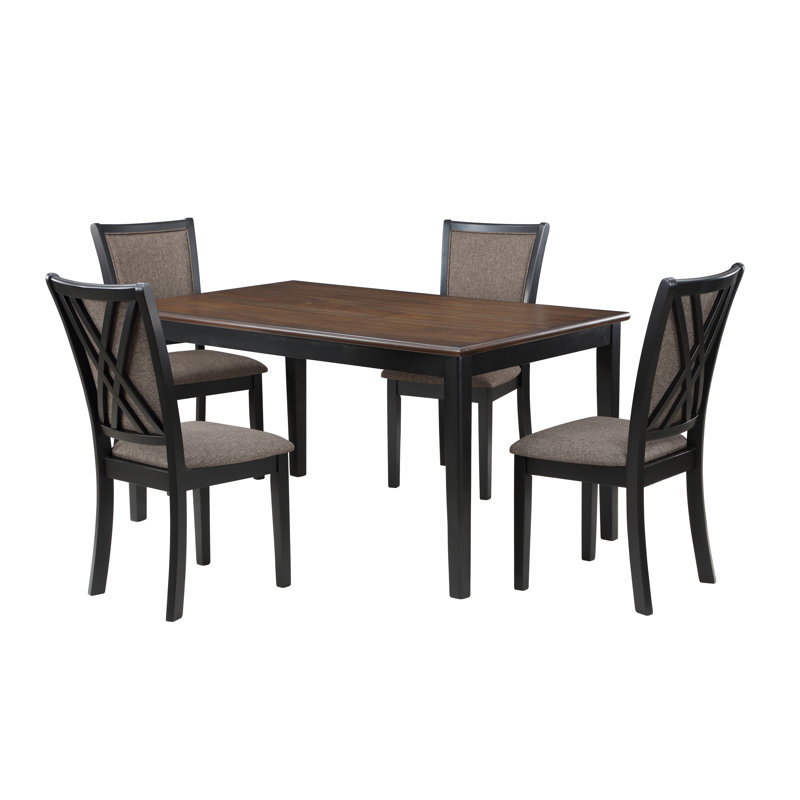 Gimlet 4 - Person Acacia Solid Wood Top Four Leg Base Dining Set