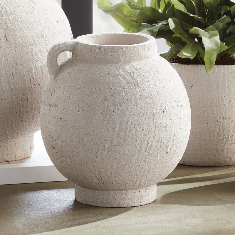 Gianna Handmade Terracotta Table Vase, 9.5" H x 8.75" W x 8.75" D