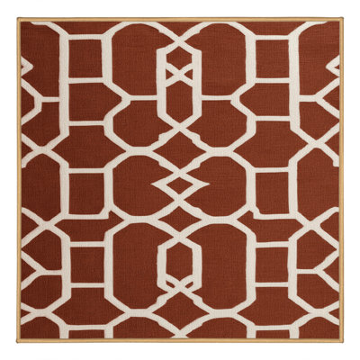 Machine Washable Trellis Brown Area Rug