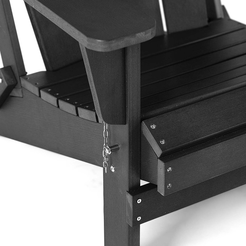 Chaise Adirondack pliante en plastique Hyginos, Noir