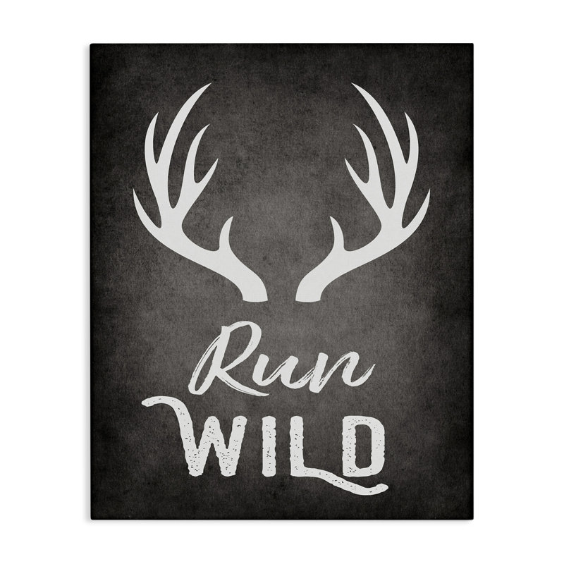 Art mural sur toile Run Wild Antler par Ashley Calhoun, H 20 po x l 16 po