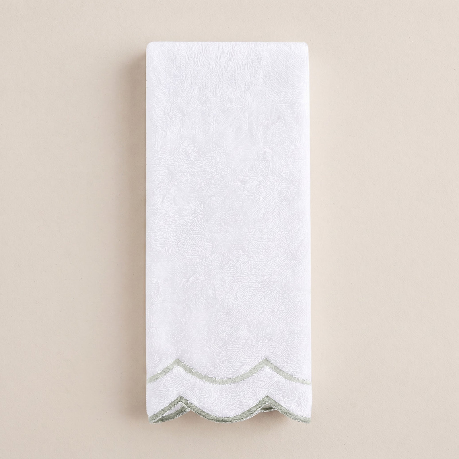 Peri Home Scallop Cotton Hand Towel, Green