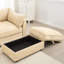 Canapé 2 places avec repose-pieds, canapé 2 places avec 1 repose-pieds mobile, siège moelleux, confortable, large et profond, tiroir de rangement coulissant sous chaque siège, couleur chenille blé-148469599