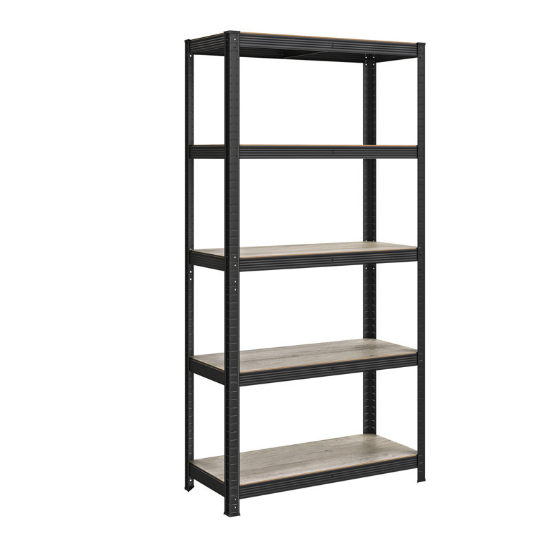 90cm W Steel Shelving Unit, Greige/Black