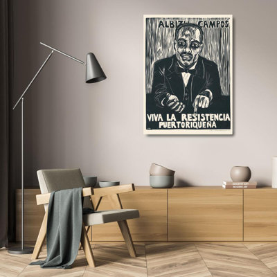 "Albizu Campos; Long Live the Resistance Puerto Riqueua" by  Rachael Romero - Gallery Wrap Canvas Wall Art
