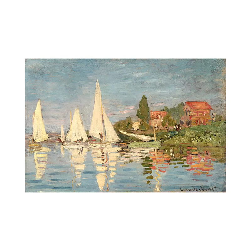 Regatta At Argenteuil, C.1872 by Claude Monet - Wrapped Canvas Gallery-Wrapped Canvas Giclée, 46cm H x 66cm W
