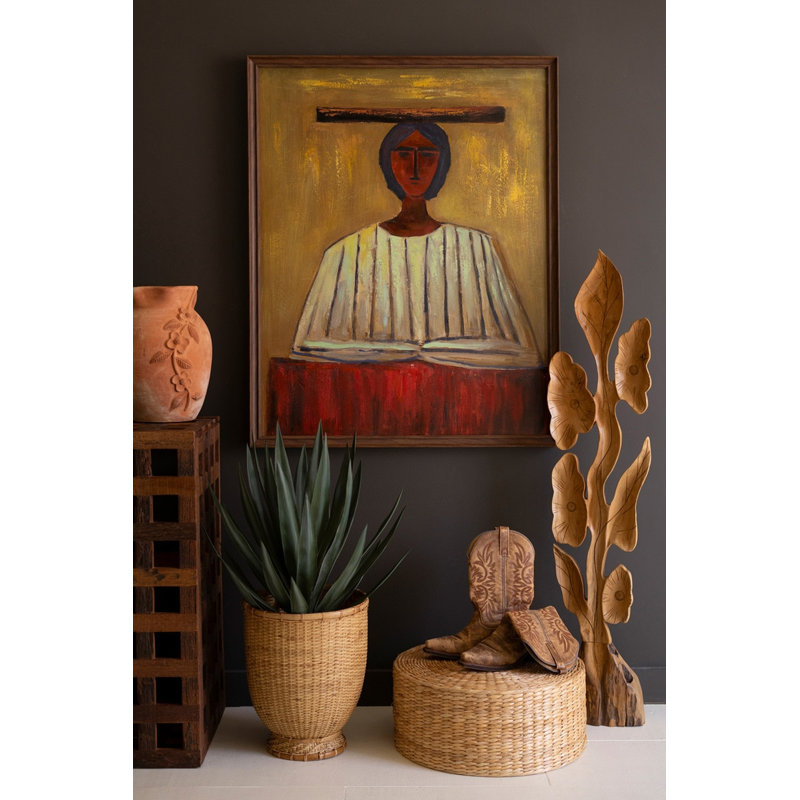  Peinture sur toile encadrée en bois Southwest Woman