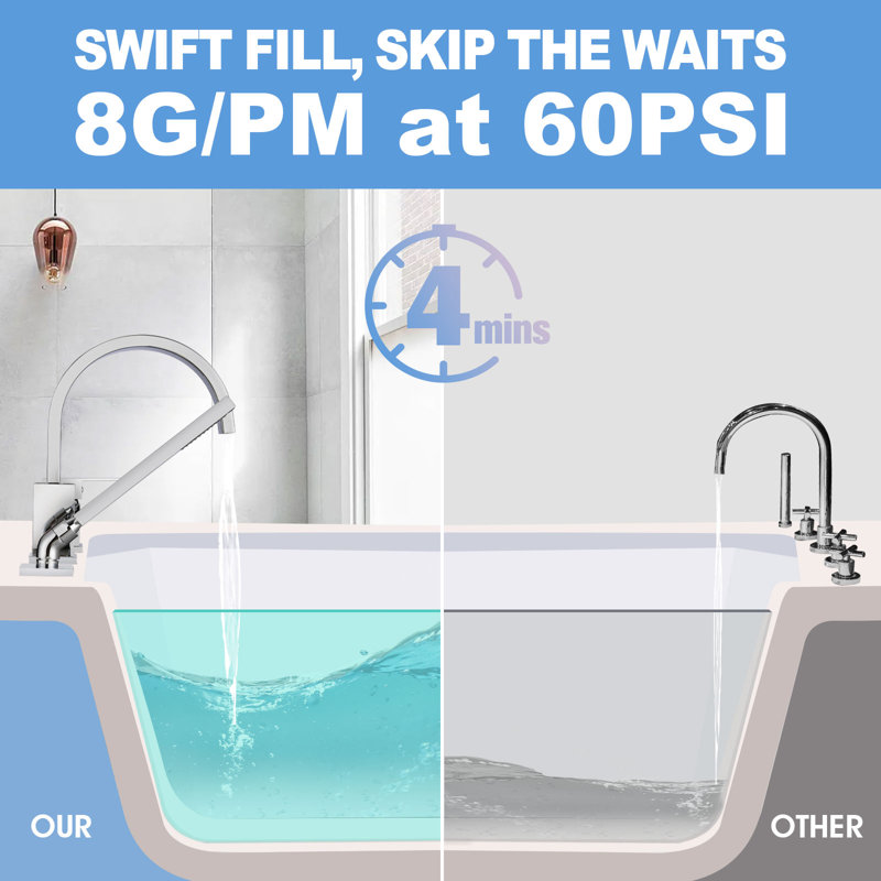 Deck Tub Filler, Chrome