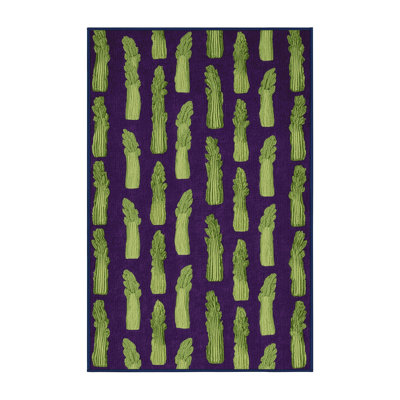  Tapis mauve lavable avec légumes asperges