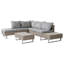 Mixed Khaki Rattan Corner Sofa Set,Industrial Style,With Coffee Table,Garden Furniture Set,Anti-UV Cushions Removable Covers,Khaki