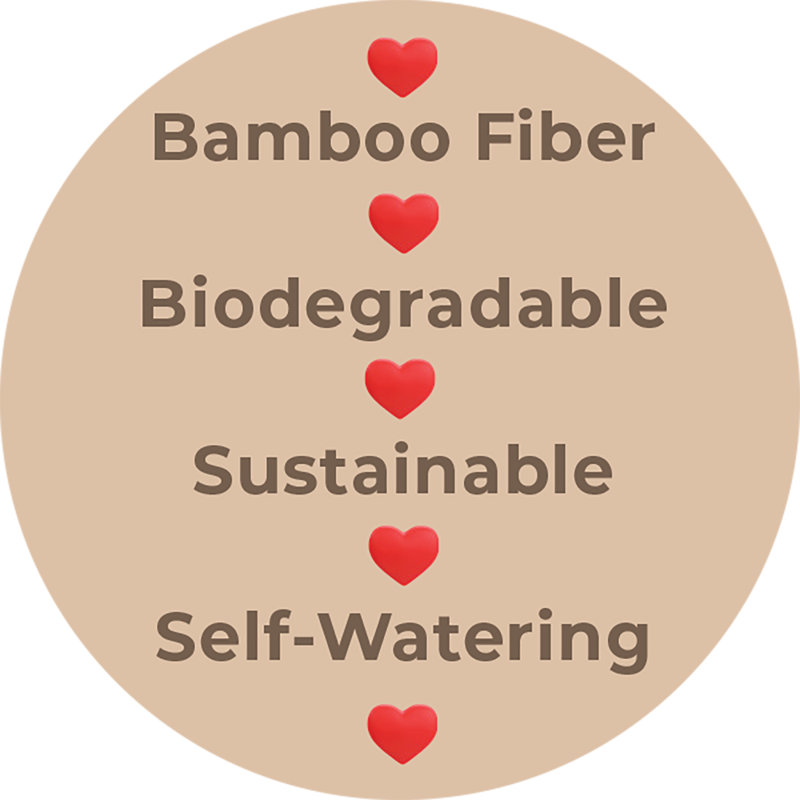 16" Multicolor Bamboo Fiber Rectangular Self-Watering Planter