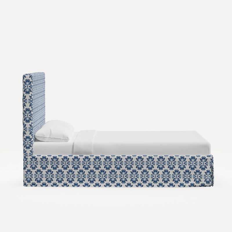 Shona Bed, Jr Bamana Lapis Geometric Linen, King