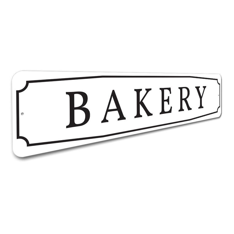 Enseigne rétro en aluminium de boulangerie, H 4 po x l 18 po x P 0,04 po
