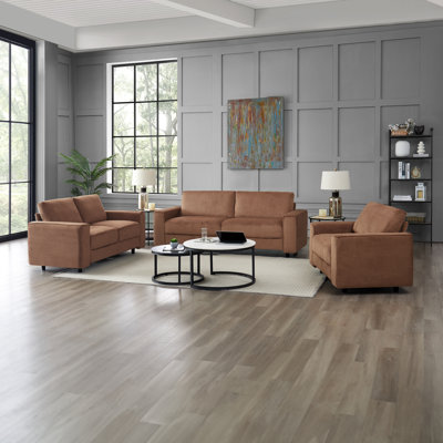 Modern Contemporary Upholstered 3-Piece Corduroy Plush Tufted Sofa Set, Grey