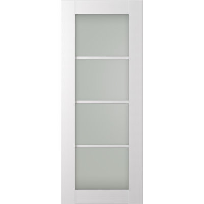 Dalle de porte intérieure en bois manufacturé et en verre givré Palladio 4 Lite