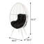 Chaise de patio noire et blanche avec coussin amovible