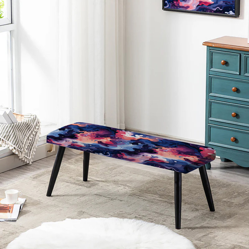 Celestial Camo Ripple - Banc rembourré abstrait noir