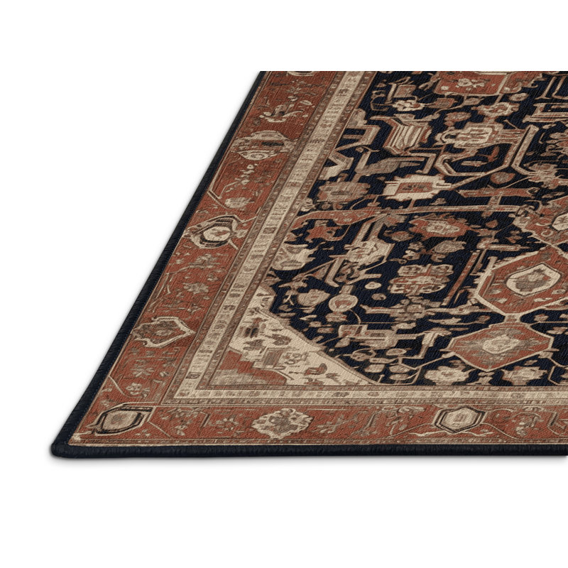 Tapis brun lavable à la machine, Rectangulaire 7 pi x 10 pi