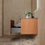 Meuble-lavabo mural simple 30 po avec plateau en pierre noire et 1 tiroir moderne 30 po