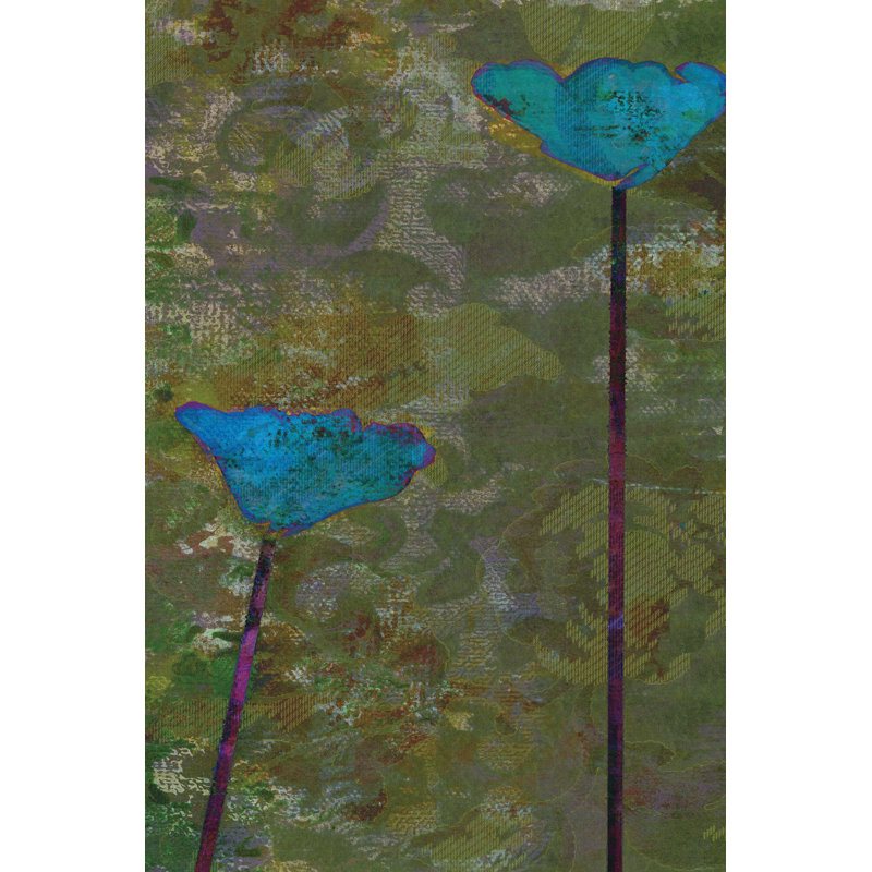 Teal Poppies IV by Ricki Mountain - Wrapped Canvas Art Prints, 46cm H x 30cm W
