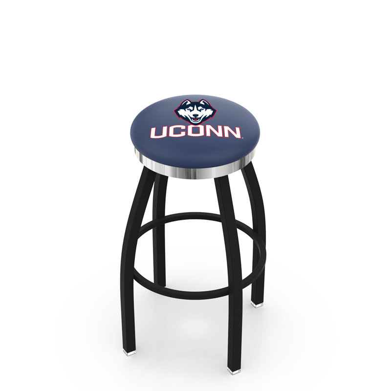 Tabouret de bar pivotant de 30 po NCAA, Université du Connecticut, Chrome