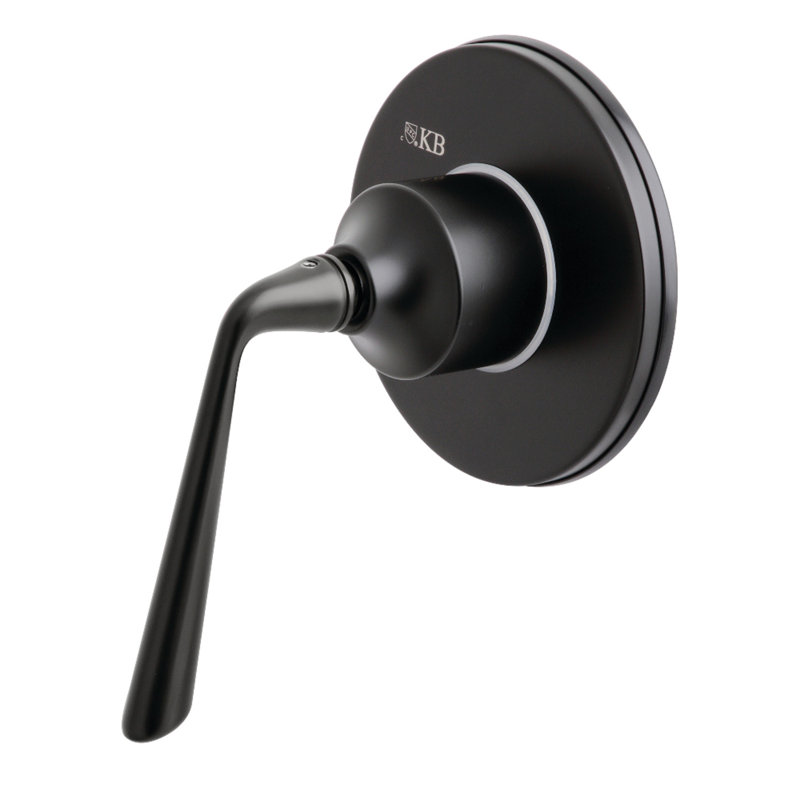 Kingston Brass Single-Handle Wall Mount Three-Way Diverter Valve with Trim Kit, Matte Black