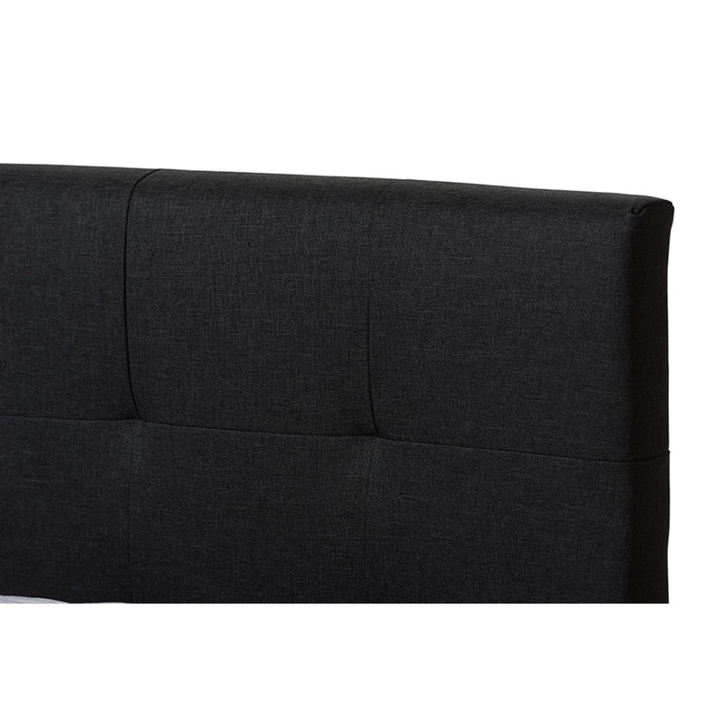 Yetkin Upholstered Bed, Dark Grey, Twin